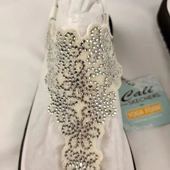 Cali from Sketchers / Yoga Foam Floral Lover Sandals / Sparkly Dressy Sandals - Picture 7 of 8